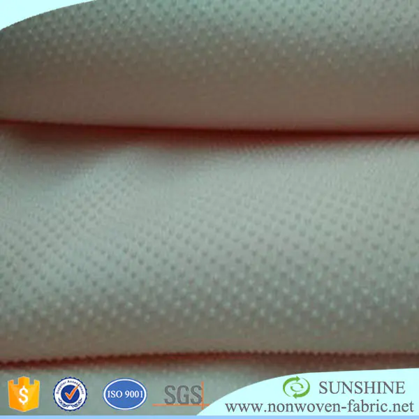 Anti-slip spunbond nonwoven fabrics with PVC dot for hotel slippers