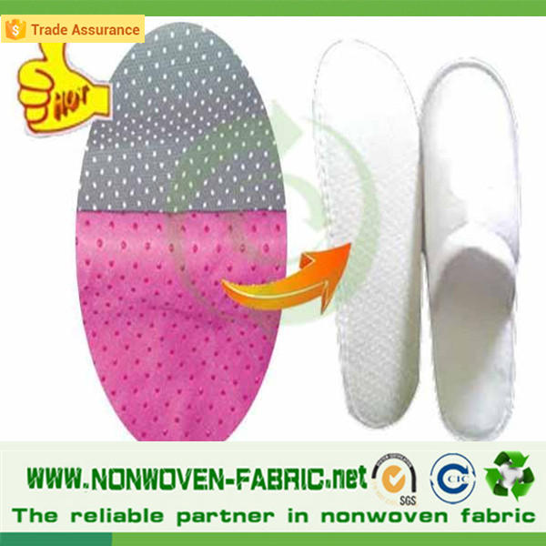 Anti-slip spunbond non-woven fabrics with PVC dot for hotel slippers