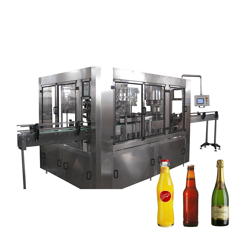 Automatic beer glass filling and sealing machine soda water glass bottling machine line