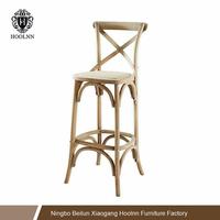French-Style Wood Crossback Bar Chair