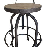 French-Style Classical Wrought Iron Bar Stool
