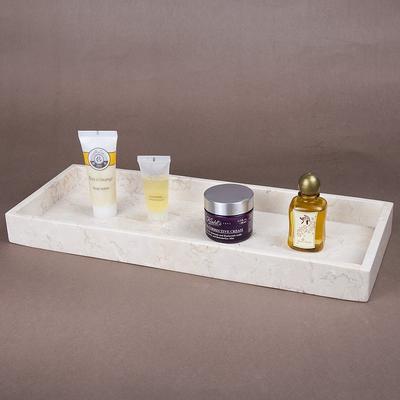 White marble effect resin bath tray set