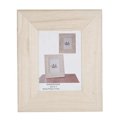 Cheap wholesale unfinished home wooden photo frame natural wood picture frames