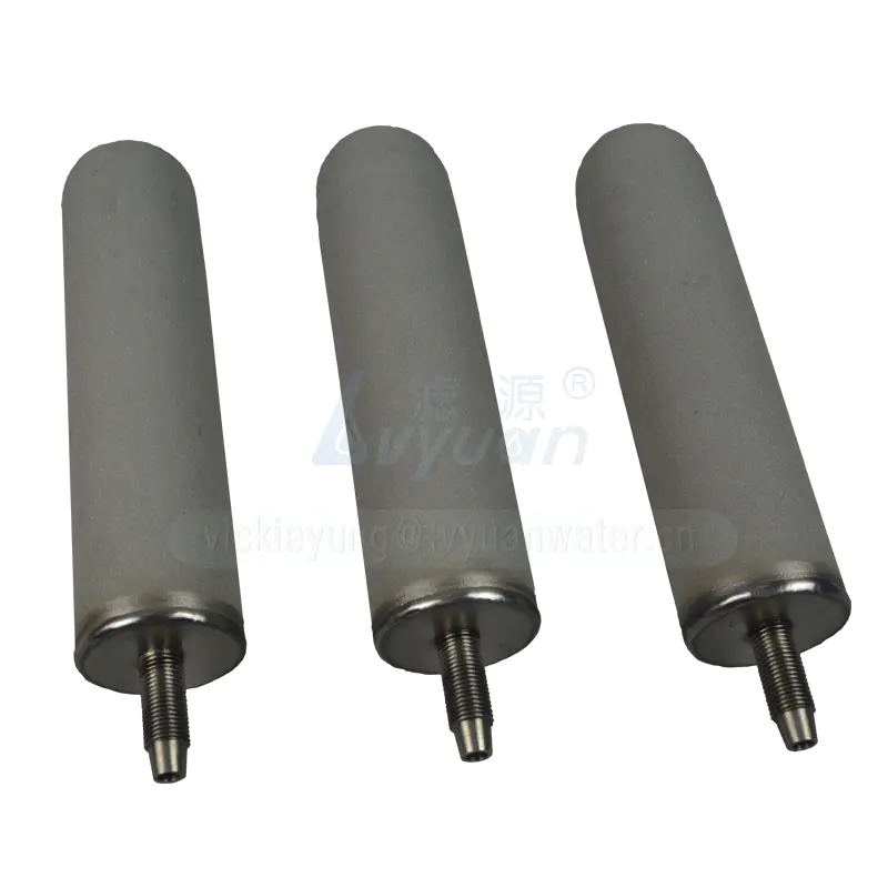 20 inch titanium series stainless steel sintered porous metal filter with 222 connector