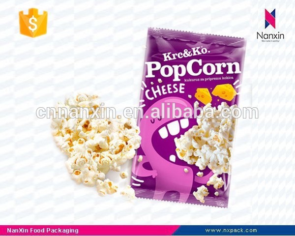 plastic popcorn packaging back seal bag
