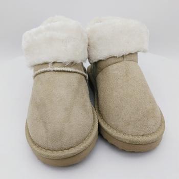 HQB-KM011 OEM/ODM customized fashion style microfabric/suede fabric snow boots for kids