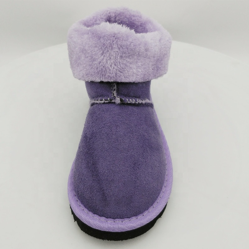 HQB-KM014 OEM/ODM customized fashion style microfabric/suede fabric snow boots for children