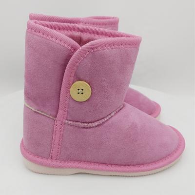 HQB-KM001 OEM/ODM customized fashion style microfabric/suede fabric snow boots for kids