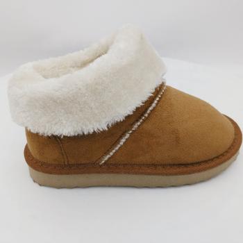 HQB-KM010 OEM/ODM customized fashion style microfabric/suede fabric snow boots for children