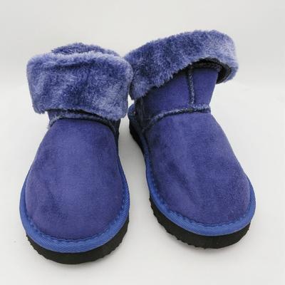 HQB-KM008 OEM/ODM customized fashion style microfabric/suede fabric snow boots for children