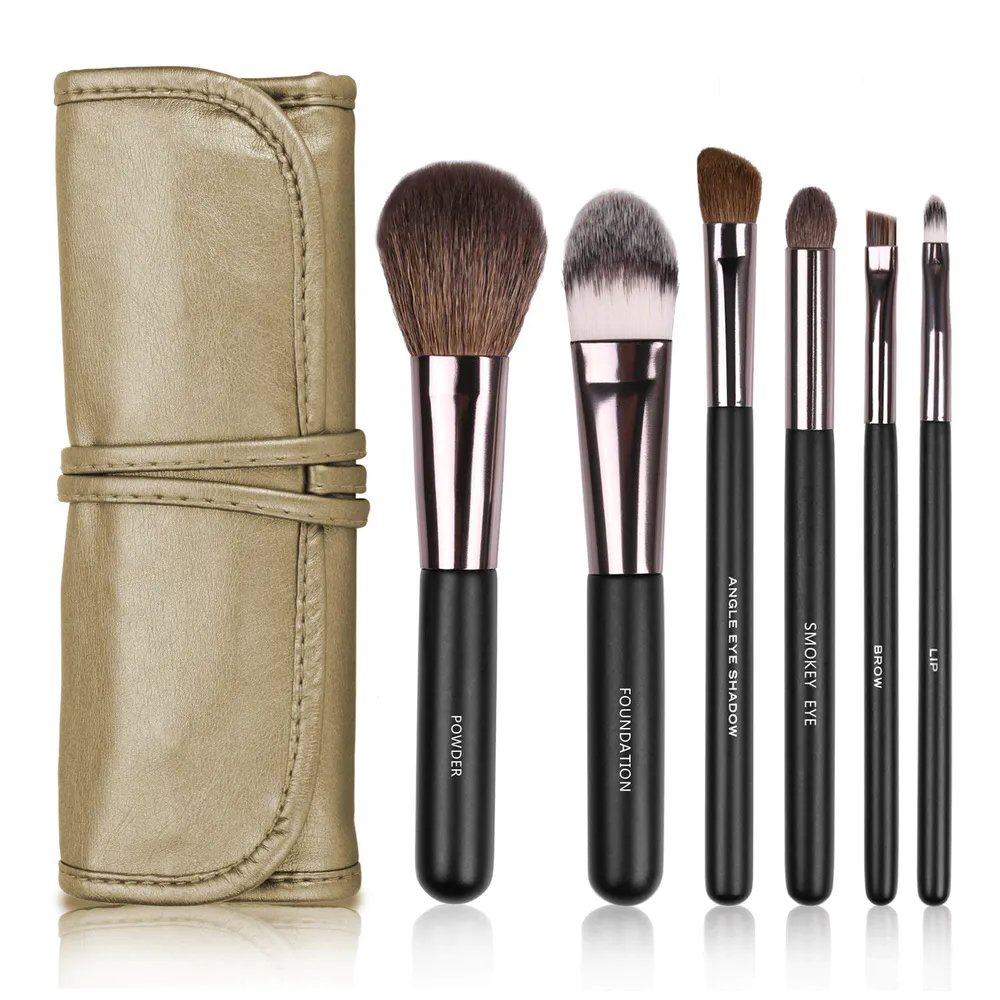 Natural Hair Makeup Brushes Angled Blusher Highlight Eyeshadow Blender Blending Brush brochas maquillaje profesional