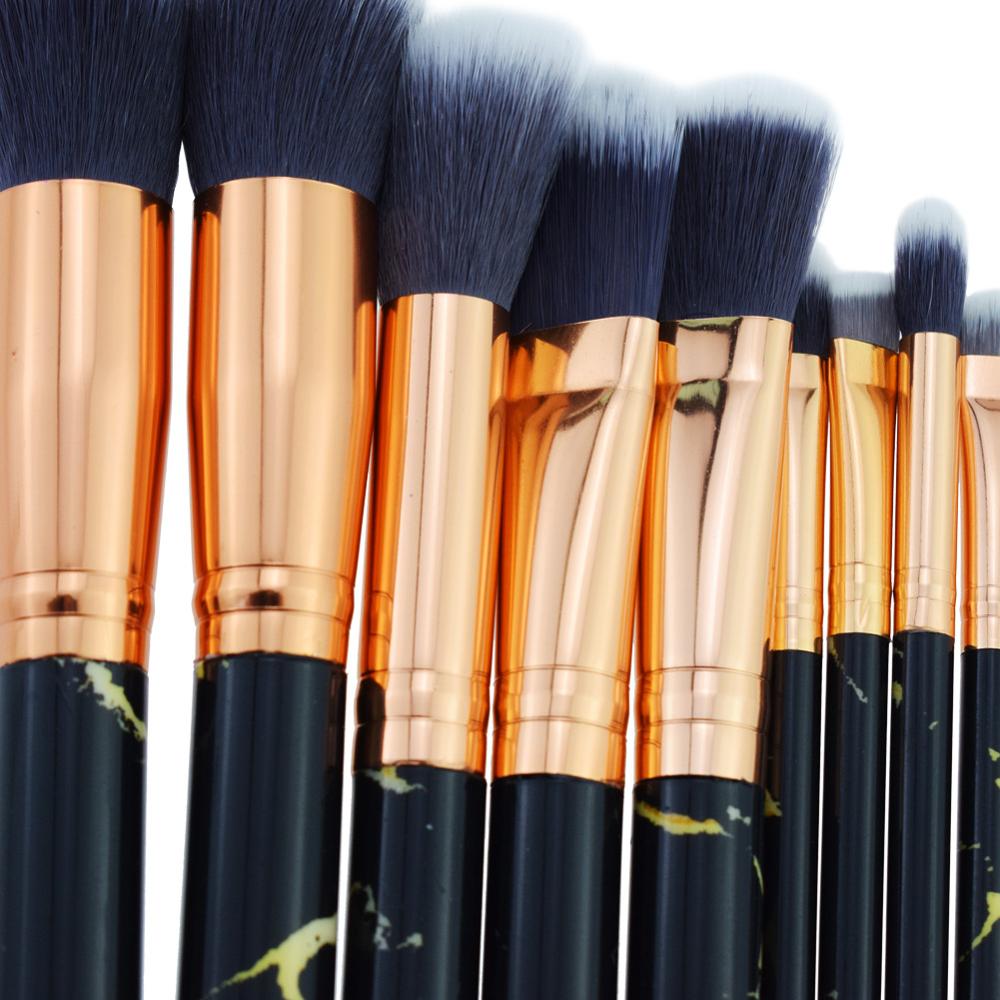 Maquillage Kabuki Powder Face Holder Air Make Up Set de pinceaux cosmétiques en marbre noir