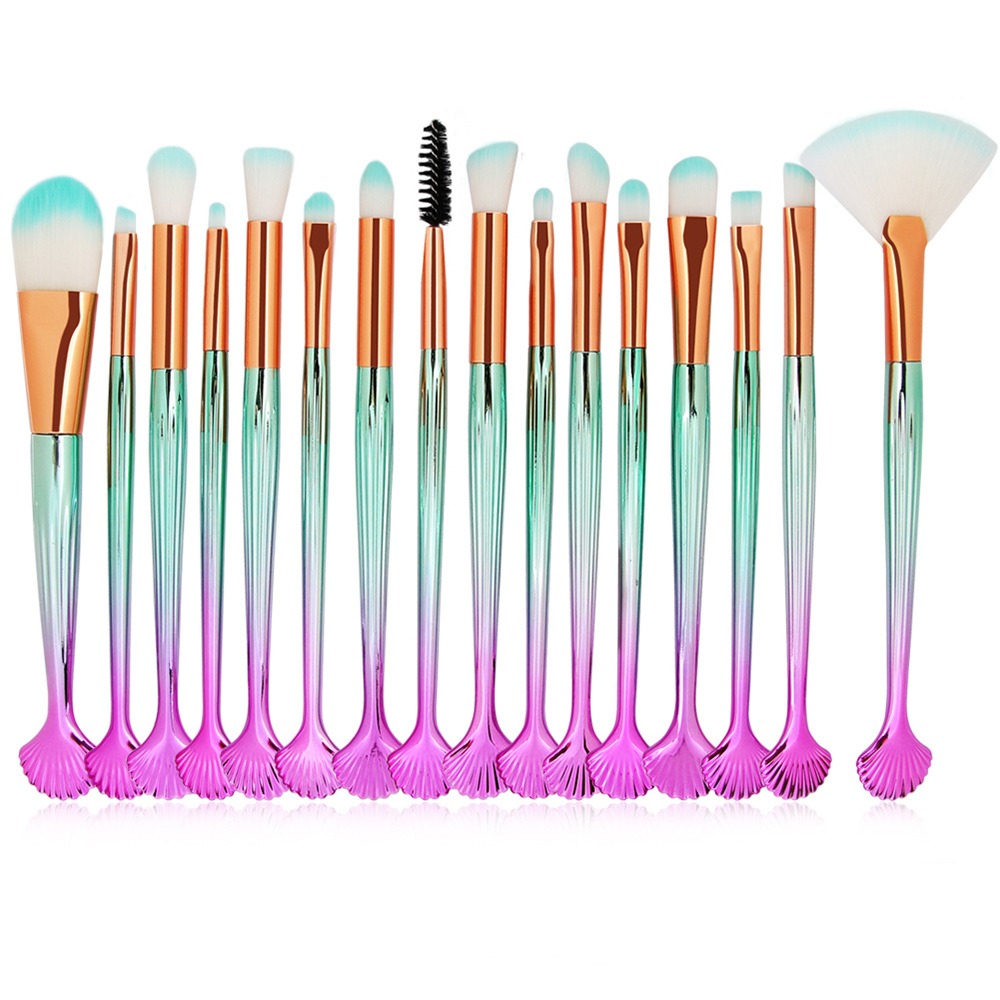 Многоцелевой макияж Face Tail Gold Beauty Need 16pcs Mermaid Foundation Makeup Brush