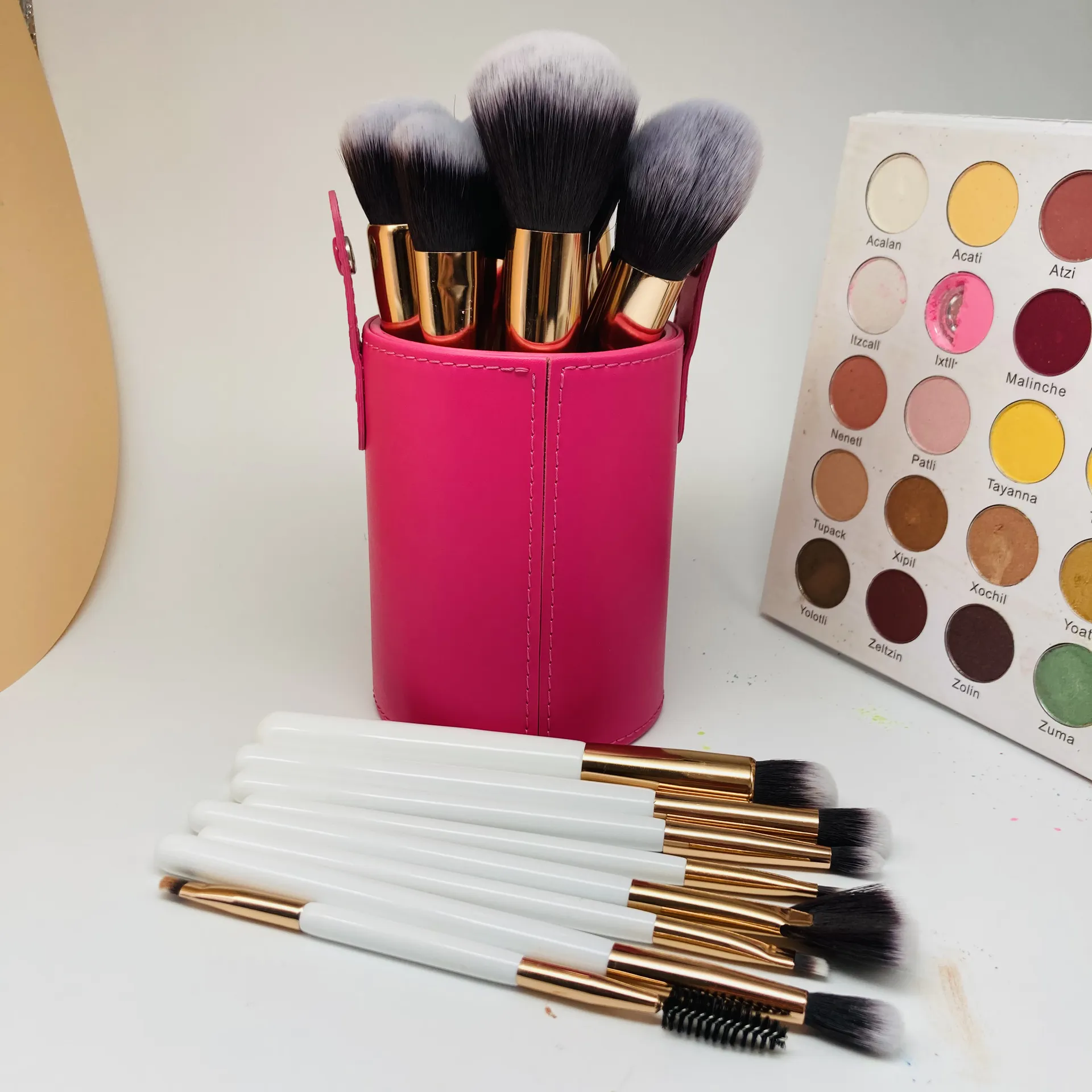 Luxury make up kit 15Pcs Natural Bristles Smudge Brush Blending Eyeshadow Makeup brush Set