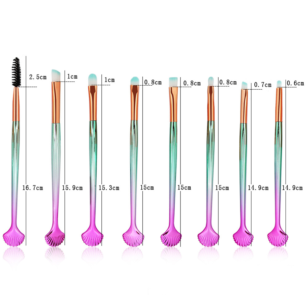 Maquillage polyvalent Face Tail Gold Beauty Need 16pcs Mermaid Foundation Makeup Brush