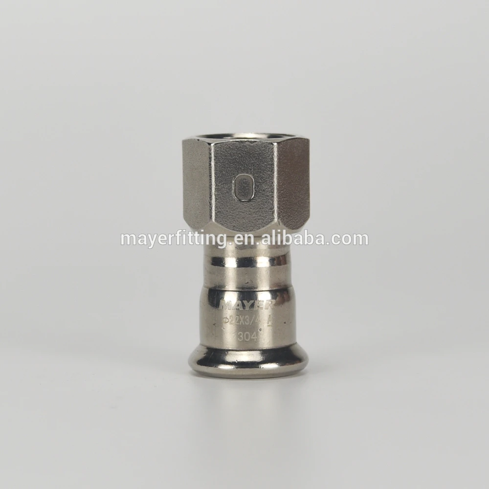 China Supplier Inox Press Fitting Coupling with Female Thread Pipe 22x3/4