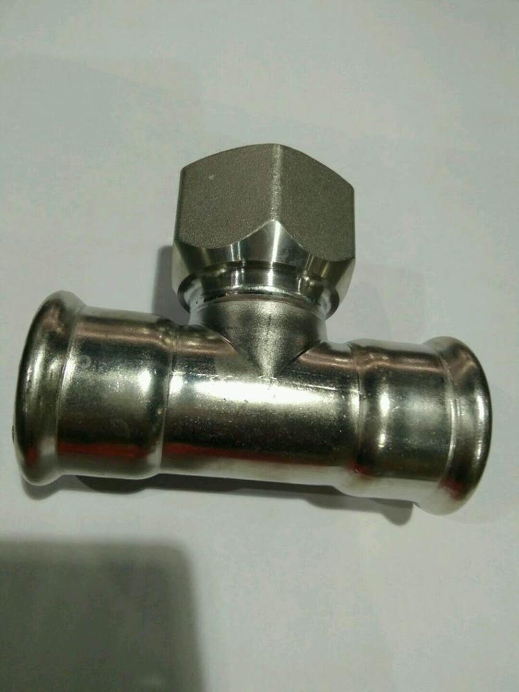 ss304 equal tee stainless steel for water system Viega fitting