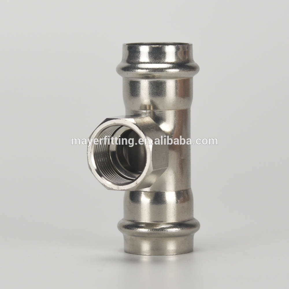 High quality plumbing materials stainless steel threaded 304/316 equal tee pipe fittingsfor water supply