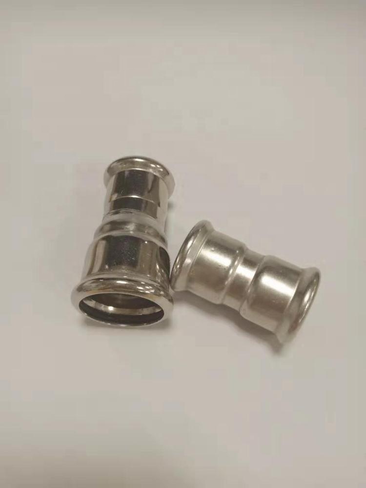 WRAS Pipe fitting press coupling with stop stainless steel 304/316L