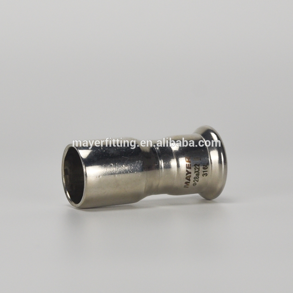 Mapress pipe fitting reducing coupling with plain end big to small size