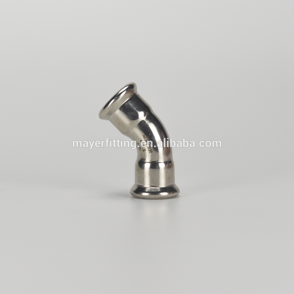 Stainless Steel tube press fittings M Profile 90degree Elbow for heating system