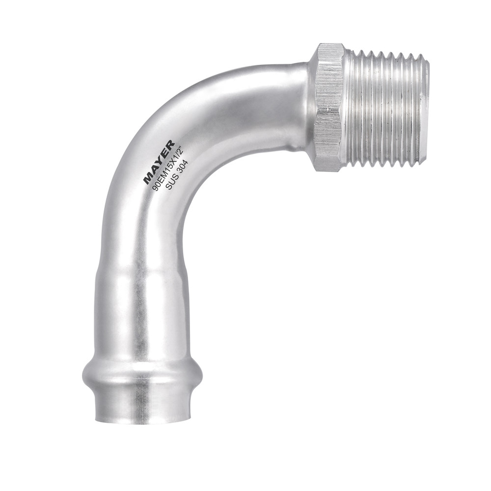 Factory Direct sales Sanitary Pipe Fittings 90 Degreemale Elbow/Bend ss304/316l V profile