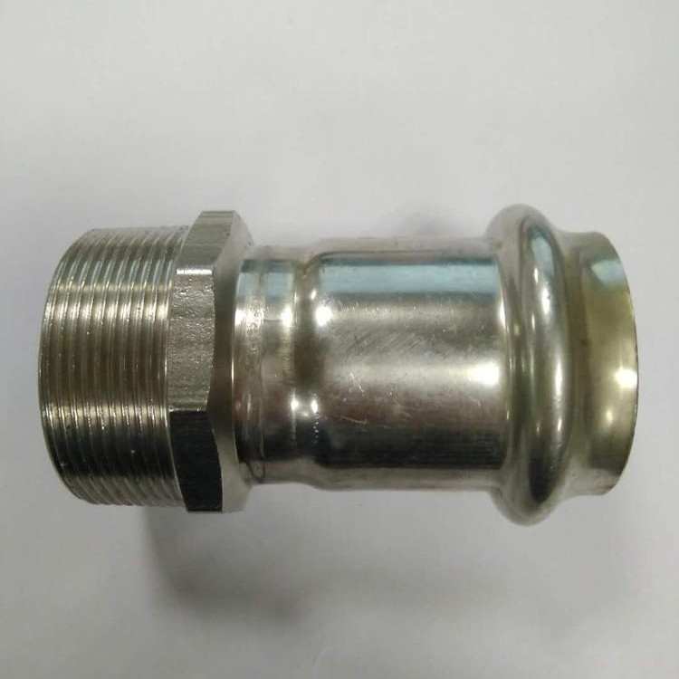 Stainless steel tube press fittings M profile male threaded adapter