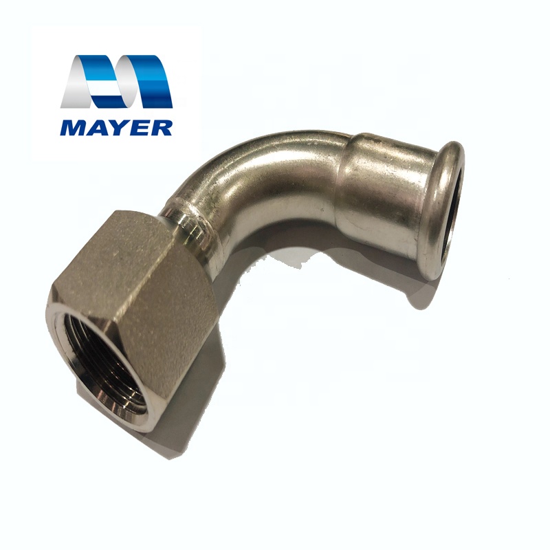 304/316L stainless steel elbow with thread pipe fitting food grade application on drinking water/machinary/construction