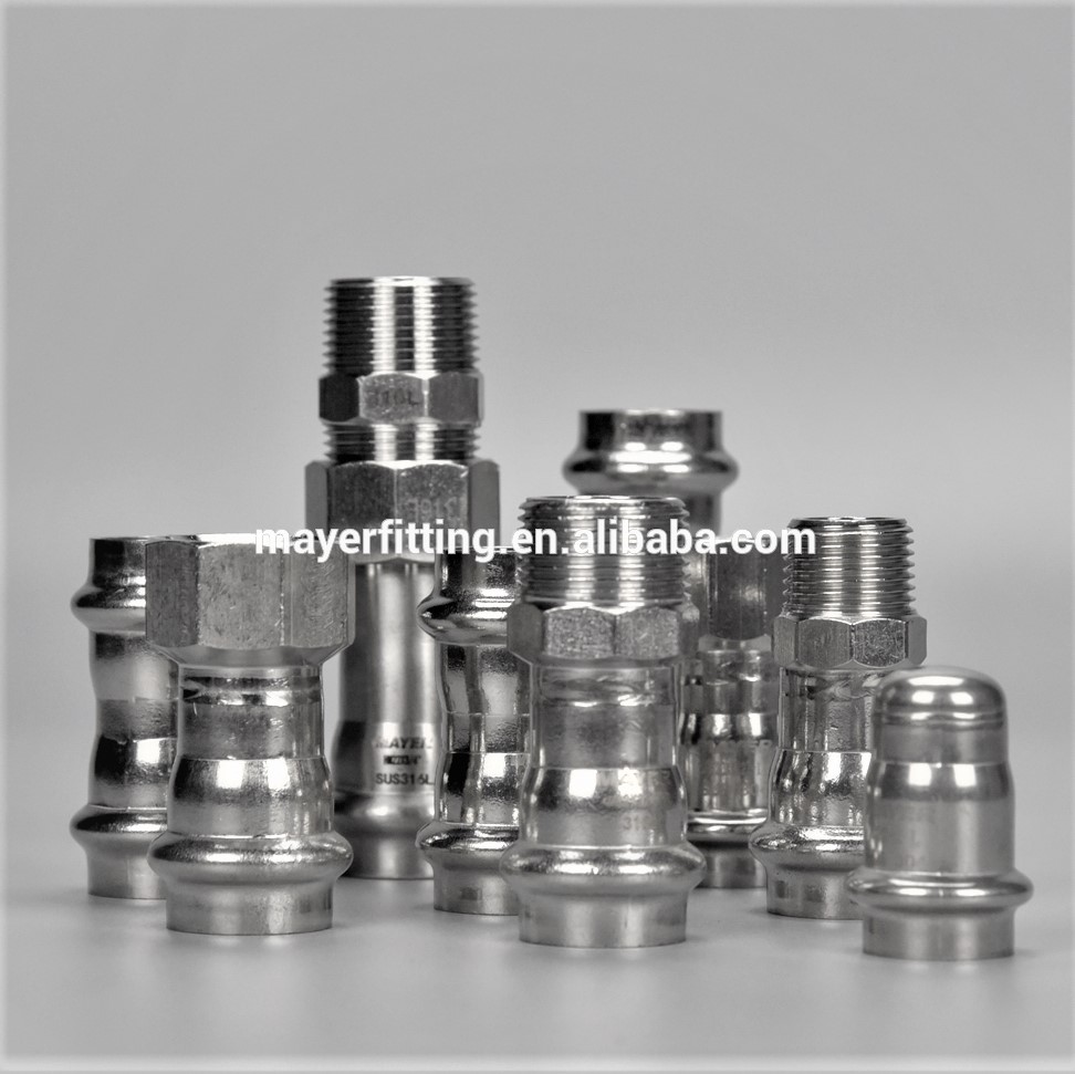SUS304/316 stainless steel welded pipe fittings for sanitary use in water supply