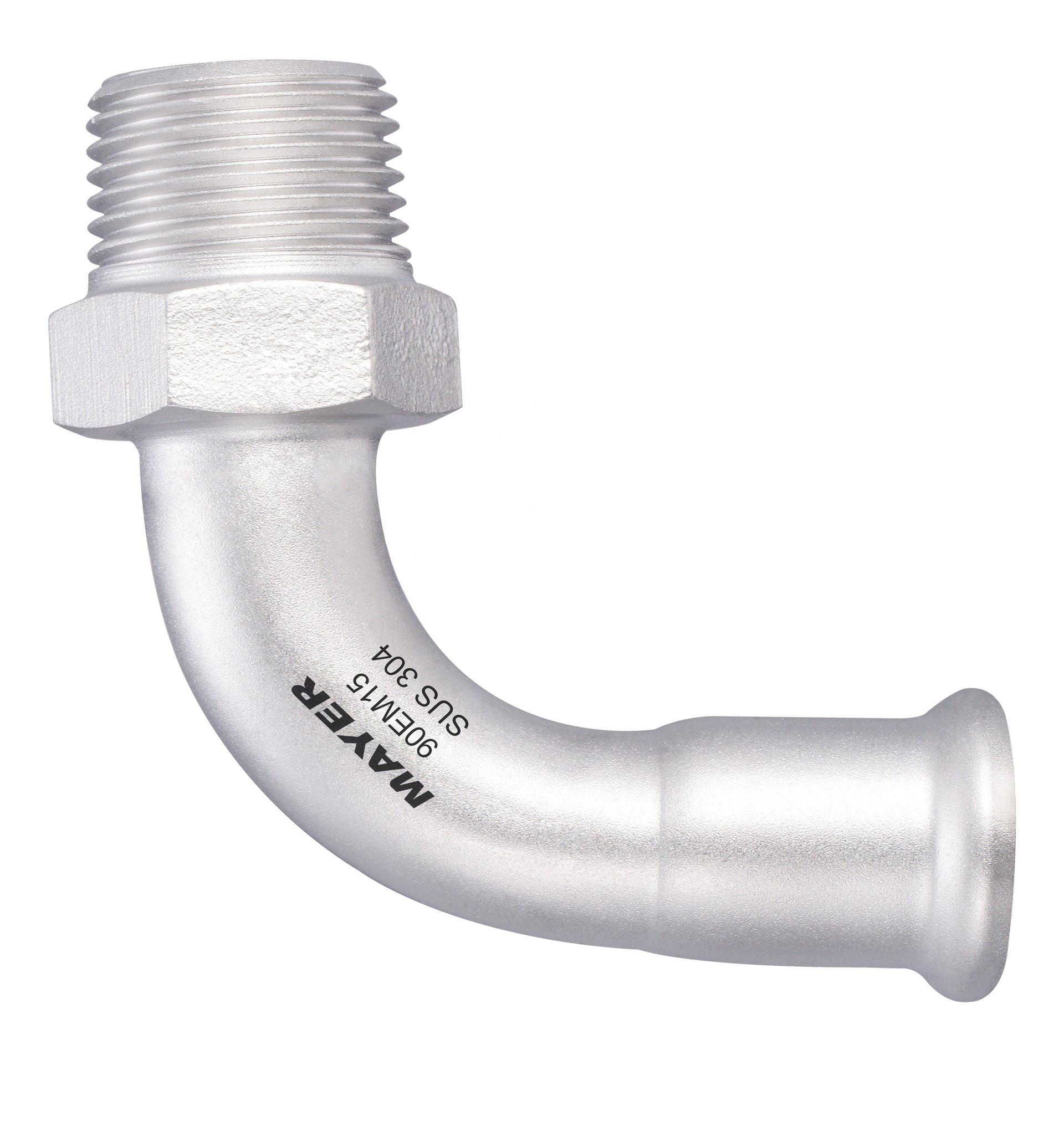 Factory Direct Sanitary Pipe Fittings 90 Degree Long Radius male Elbow/Bend ss304/316l