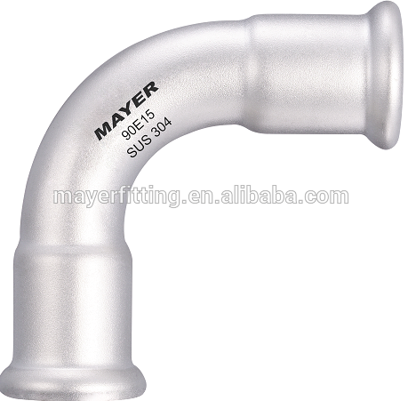 European standard SUS304/316 stainless steel elbow pressing fittings for water pipe connections