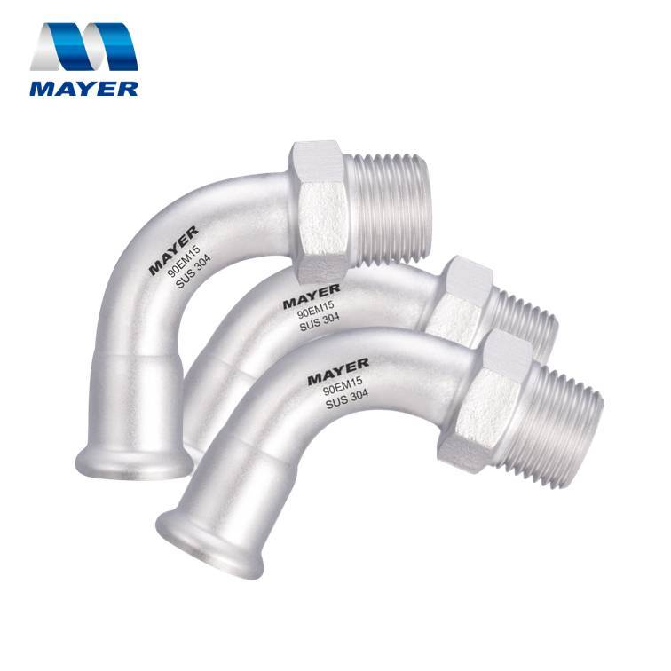 Stainless Single Compression Fitting Elbow with Male Thread