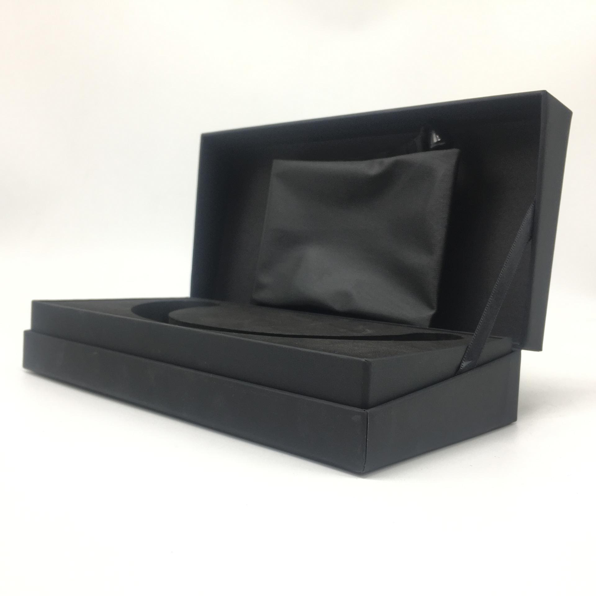 Black Rigid Kraft Paper Packaging Hook Display Custom Printed Gift Boxes Rectangular Wedding Dress Food Grade Cardboard Box
