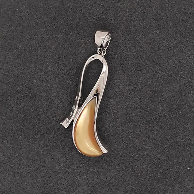 product-BEYALY-Exquisite Women Vegetable Shape Yellow Shell Pendant Jewelry Silver 925-img-2
