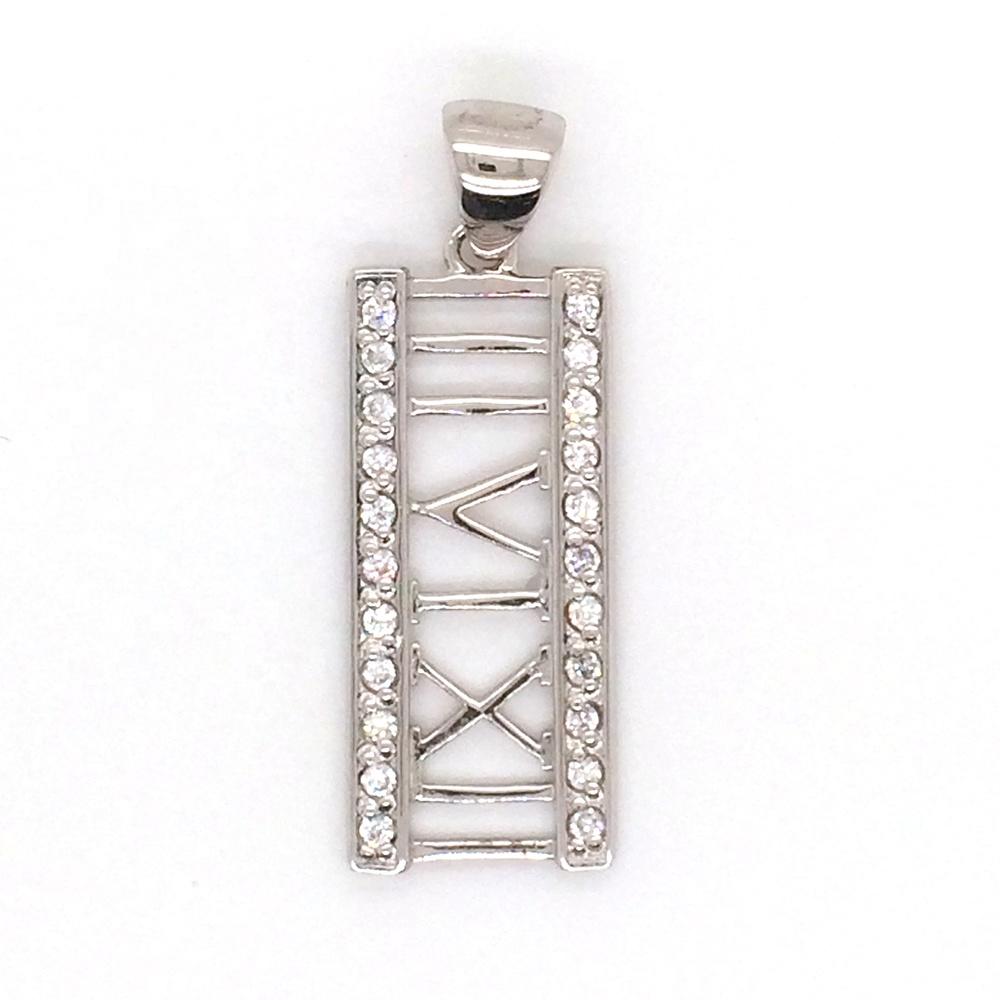 product-BEYALY-925 Sterling Silver Jewel 360 III VI XII Roman Numerals Jewelry Stone Pendant-img-2
