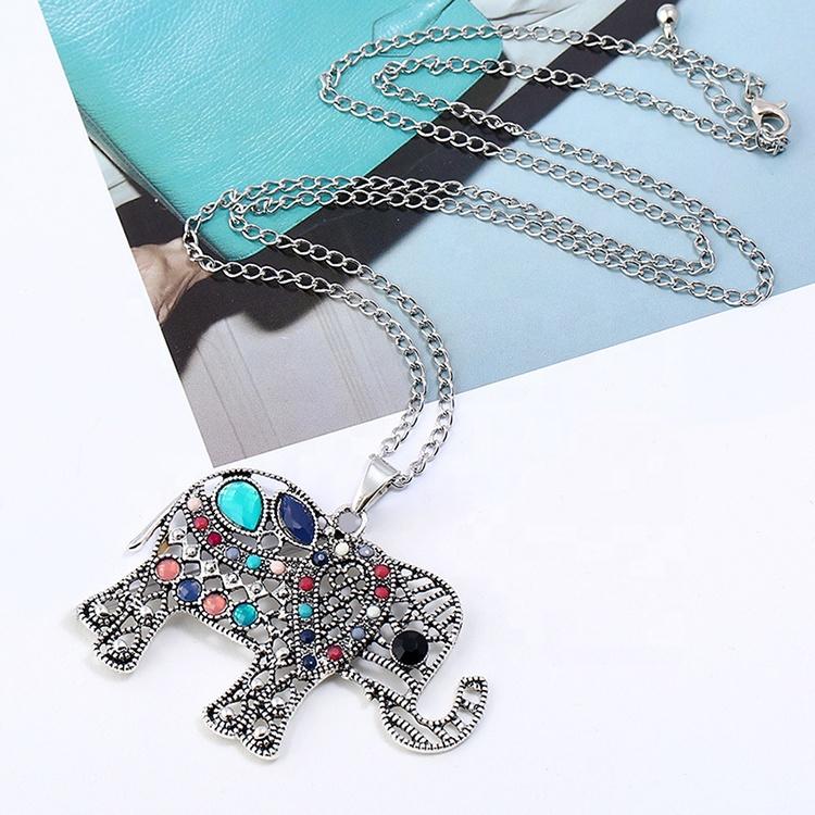 product-New Hot Style Jewelry Retro Simple Fashion Chain Resin Elephant Pendant Necklace-BEYALY-img-3