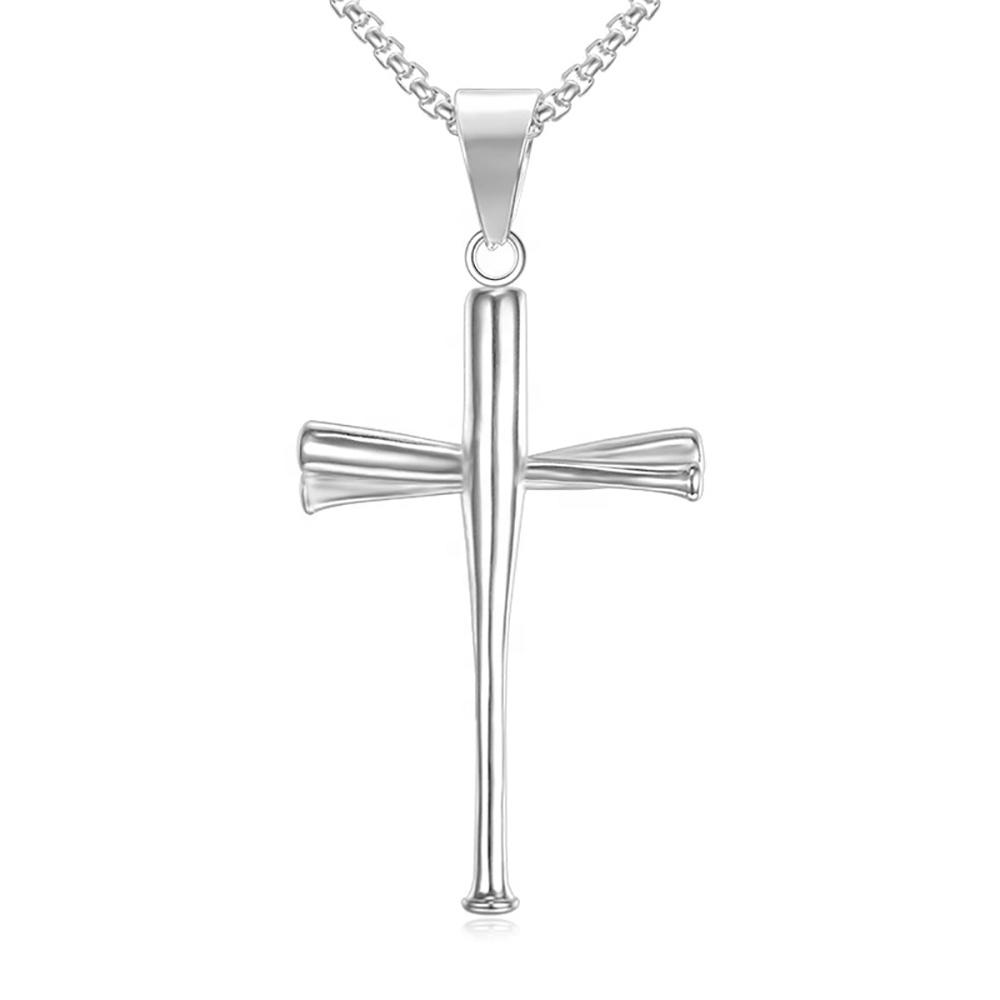 product-BEYALY-Hot Personality Stainless Steel Fashion Baseball Cross Design Pendant For Men-img-2