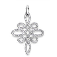 Chinese knot design silver wholesale large heart pendant
