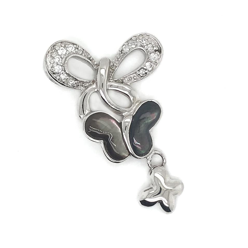 Hollow Cz Butterfly Pearl Oyster Silver Jewelry Photo Locket Pendants