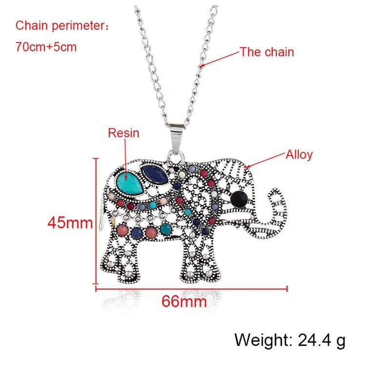 product-BEYALY-New Hot Style Jewelry Retro Simple Fashion Chain Resin Elephant Pendant Necklace-img-2