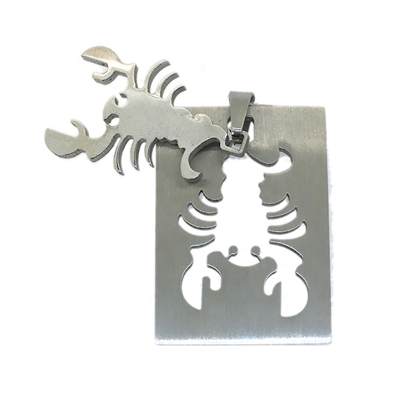 Custom Charm Rectangle-Shaped Scorpion Deep Engraved Pendant Wholesale