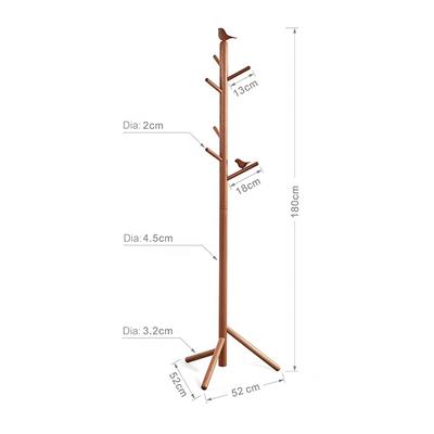 home bedroom furniture single wooden hanging hat coat clothes display rack stand