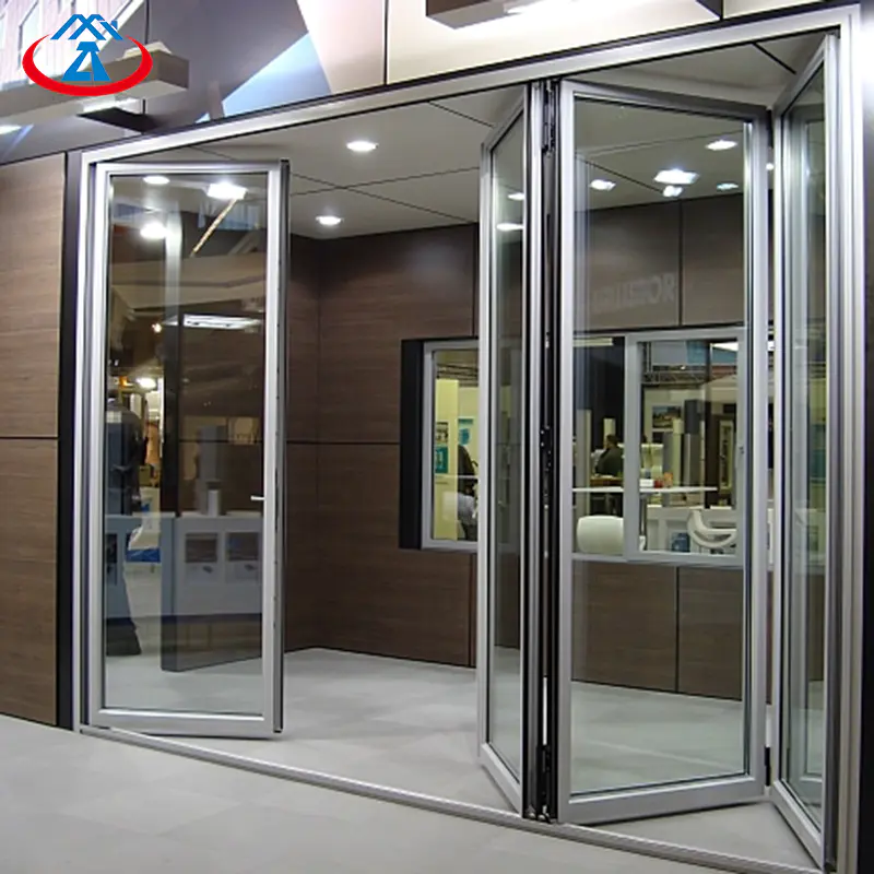 Elegant Apartment Soundproof Double Glazing Wide Folding Doors Accordion Aluminium Folding Door China