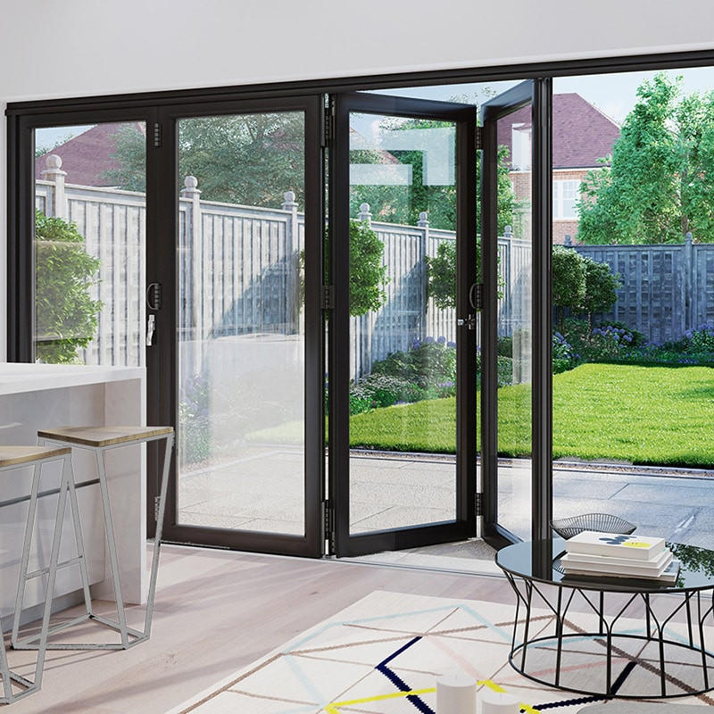 New Design Exterior Soundproof Aluminium Folding Glass Door