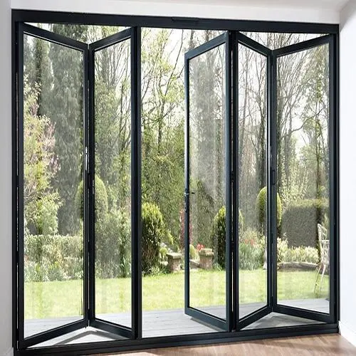 Aluminium Tempered Glass Solid bi-foldDoor Cheap Folding Door for Sale