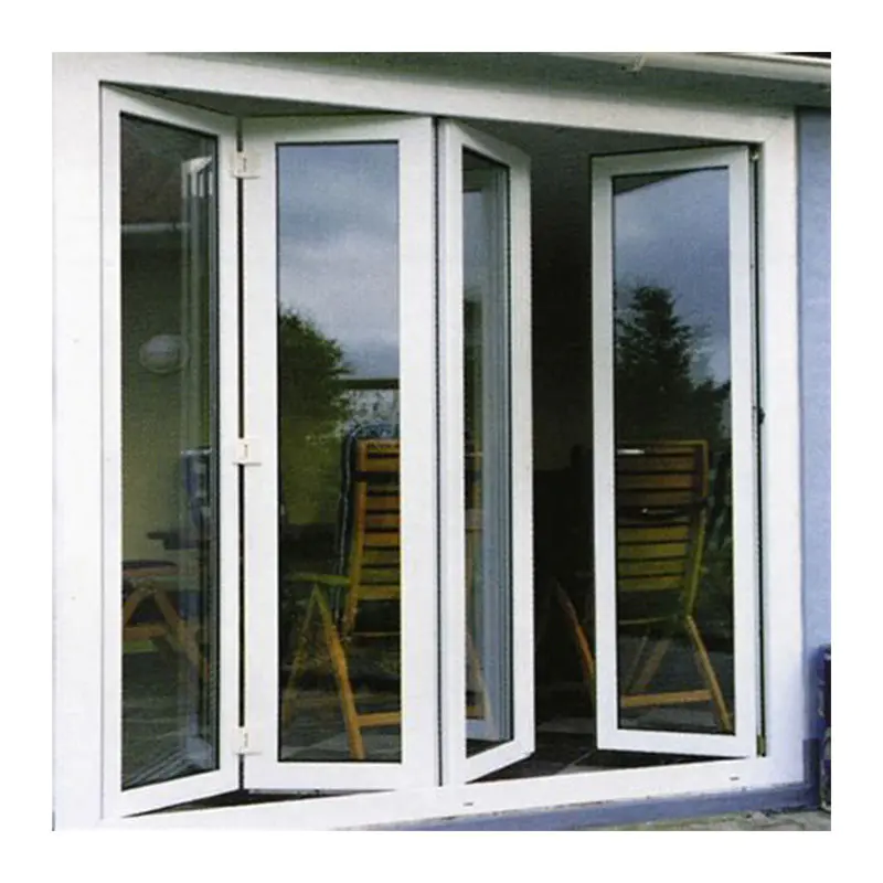 Balcony Horizontal Folding Door Interior Decorative Aluminum Frame Glass Bi-fold Door