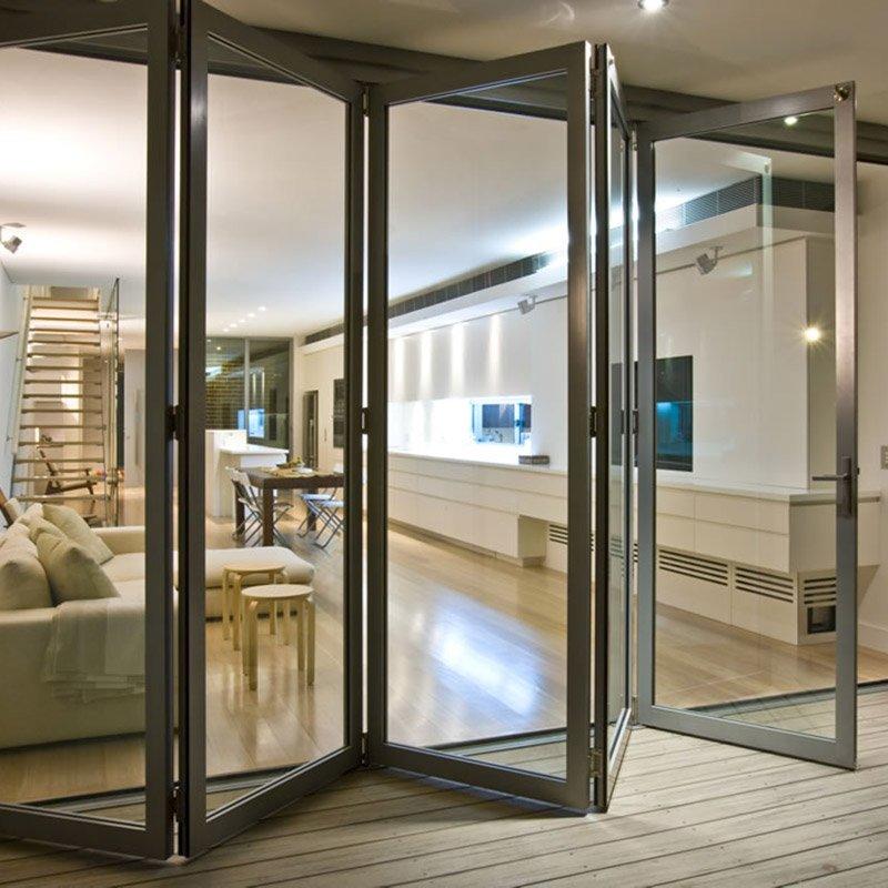 1800*2400mm Large Aluminum Bifold Door Design Glass Folding Door