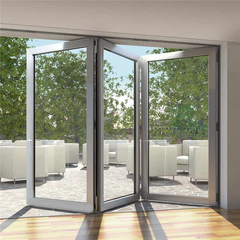 1800*2400mm Exterior Entrance Sliding Bifold Aluminum Folding Glass Door