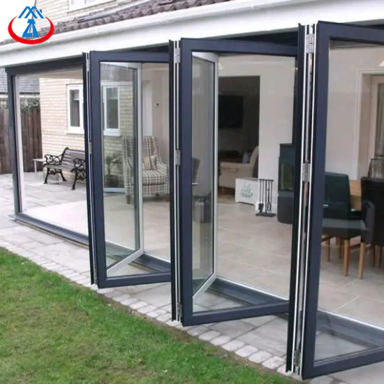 12*7 Aluminum double tempered glass5.0+24A+5.0mm folding doorbifold door