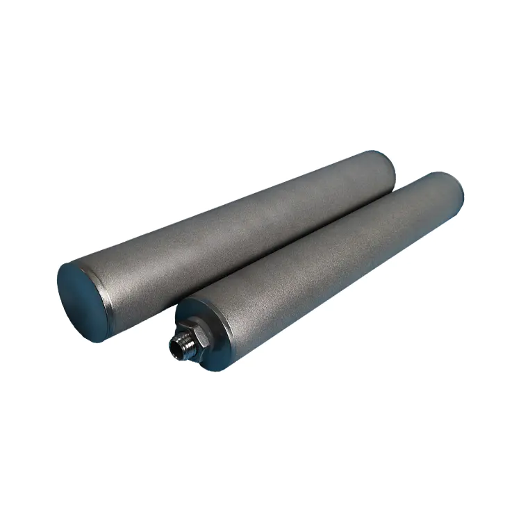 Cylinder & slim candle sintering powder filter 20 microns sinter stainless steel filter with thread screw M20 M42